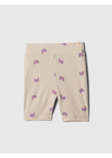Kız Bebek Bej Mix & Match Biker Şort