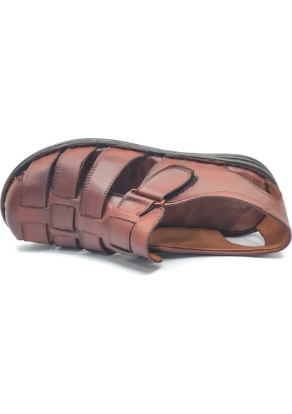 %100 Hakiki Deri Tam Ortapedik Erkek Sandalet fırsatları