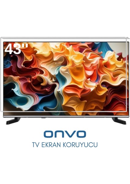 Onvo Uyumlu 43" Inç 143 Ekran Tv Koruyucu Kırılmaz Paneli