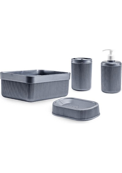 4 Lü Plastik Banyo Seti Fırçalık Sabunluk Organizer fiyatları