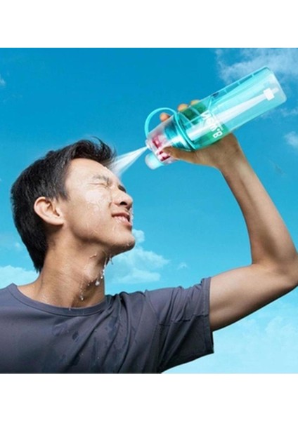 Kırmızı Arana Serinleten Spreyli Suluk Kırılmayan Matara 600ML Özel Gıda Saplam Özel Pet