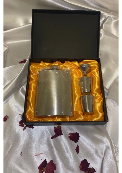 Matara Çelik Paslanmaz Kanyak Viski Takila Matara 2 Shout Bardak Va Huni modelleri