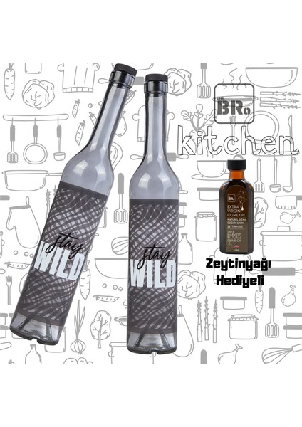 2'li 250ML Karaca Stay Wild Yağdanlık,yağlık,sosluk,dekoratif Şişe