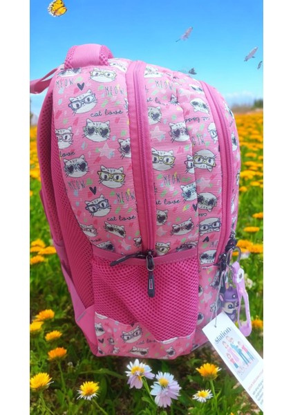 Kitty Kedi Model Pembe Okul Çantası ve Beslenme Çantası fırsatları