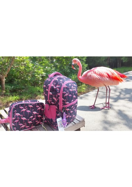Flamingo Bahçesi Okul Çantası ve Beslenme Çantası