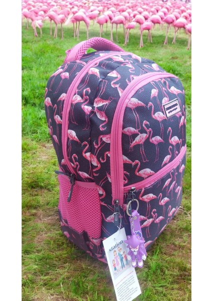 Flamingo Bahçesi Okul Çantası ve Beslenme Çantası modelleri