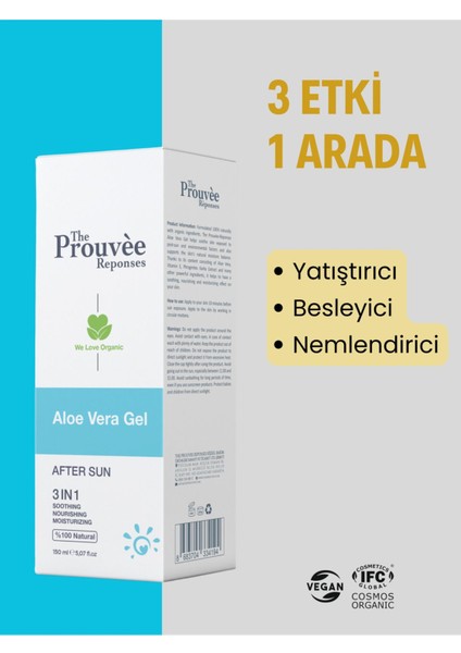 The Prouvee Reponses Organik After Sun Aloe Vera Jel 150 ml