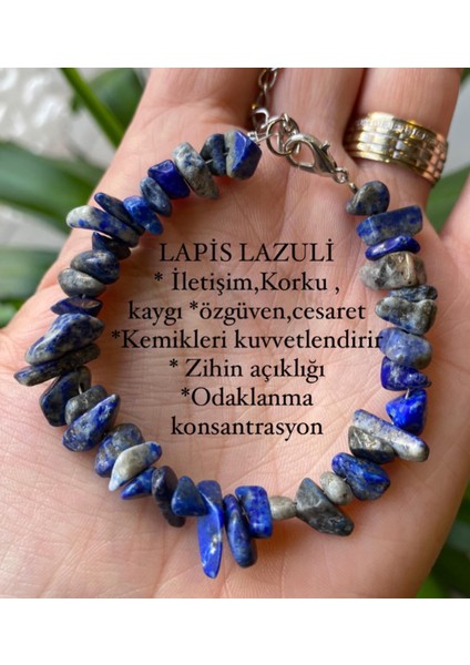 Lapis Lazuli El Yapımı Kırıktaş Doğaltaş Bileklik