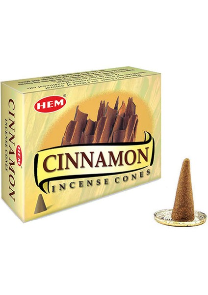 Tarçın (Cinnamon) Konik Tütsü Mumu 10'lu