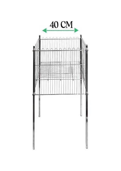 1 Adet Krom 40x40 Cm Profesyonel Portatif, Profil Ayaklı Ve Çok Amaçlı Sepet