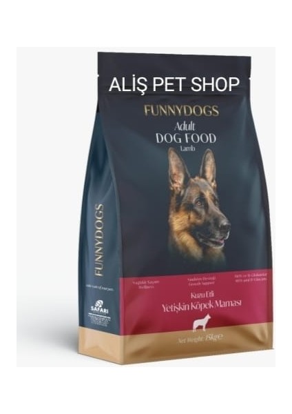 Funny Dogs Kuzu & Pirinç Yetişkin Köpek Maması 15 kg