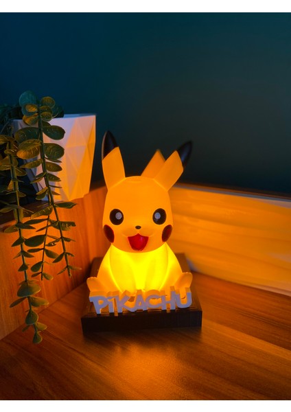 Meg Art 3D Pikachu Gece Lambası Çocuk Odası Gece Lambası Masaüstü Lambası