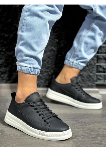 Uomo Forte Gnt-2920 Erkek Sneakers Ayakkabı Siyah (Beyaz Taban)