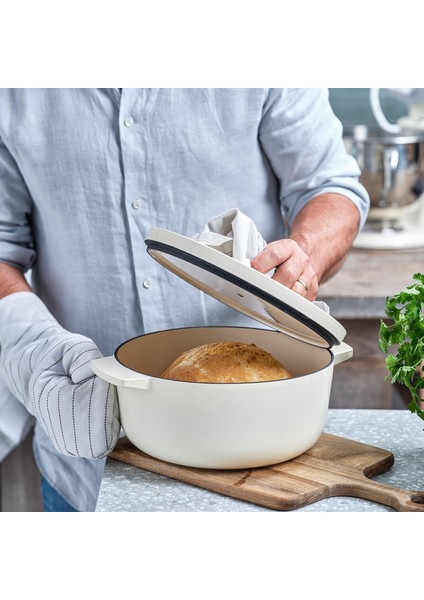 Döküm Demir Tencere Krem 22 cm - 3.3 L