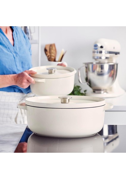 Döküm Demir Tencere Krem 22 cm - 3.3 L