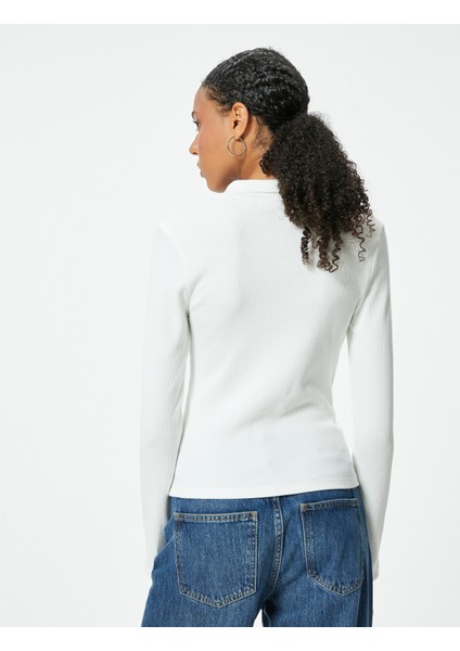 Uzun Kollu Tişört Fermuarlı Gömlek Yaka Fitilli Slim Fit fırsatları