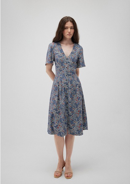 Baskılı Midi ELBISE1310584-88100 fiyatları