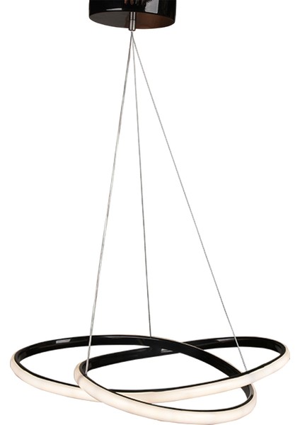 Modern Enzo Siyah Modern Sarkıt LED Avize 40 cm 3 Renk ( Sarı Beyaz ve Gün Işığı )