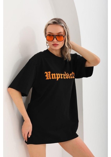 Unisex Yazılı Baskı % 100 Pamuk ve Oversize T-Shirt