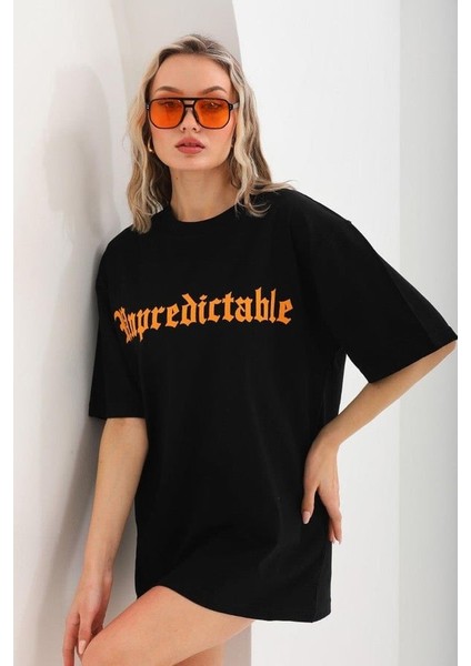 Unisex Yazılı Baskı % 100 Pamuk ve Oversize T-Shirt