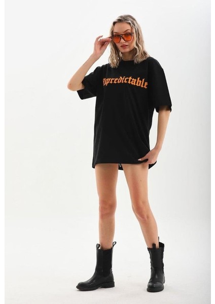 Unisex Yazılı Baskı % 100 Pamuk ve Oversize T-Shirt