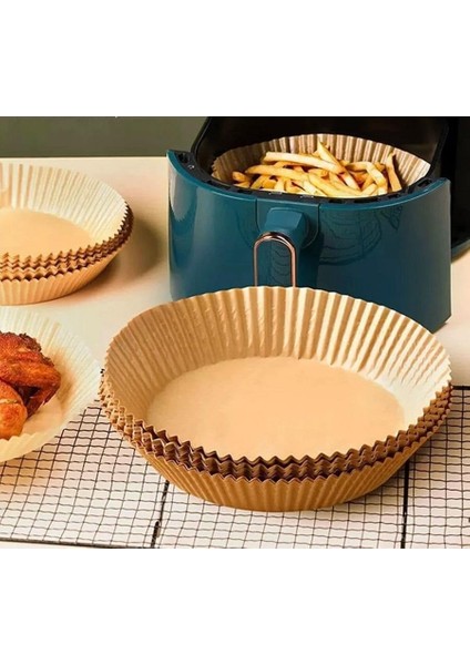 Boy Fritöz Pişirme Kağıdı Air Fryer Xl Tüm Markalara Uygun Yuvarlak Model 50 Adet