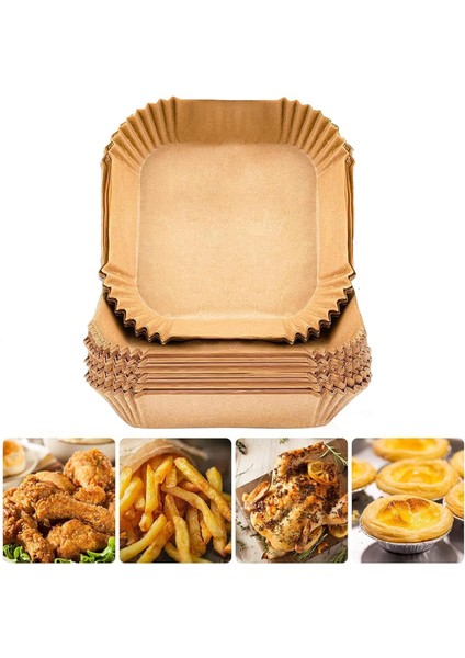 Fryer Tek Kullanımlık Kağıt, Xl ve Xxl Boy Airfryer Yanmaz Yapışmaz Pişirme Kağıdı, Fritöz Fırın Parşömeni