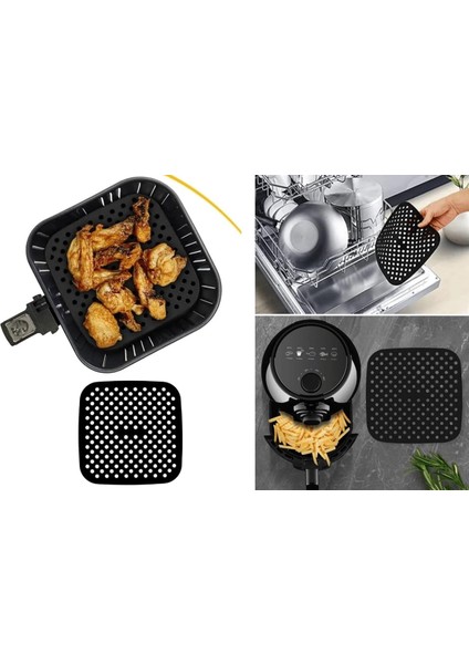 Için Silikon Mat 19 Cm, Sıcak Hava Fritözü Için Tekrar Kullanılabilen Fırın Kağıdı, Yıkanabilir Airfryer Matı Kağıdı