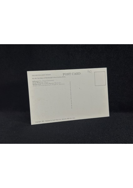 1995 Ingiltere Kartpostal Britanya Ordusu Postcard The Duke Of Edinburgh's Own Gurkha Rifles Military Uniforms