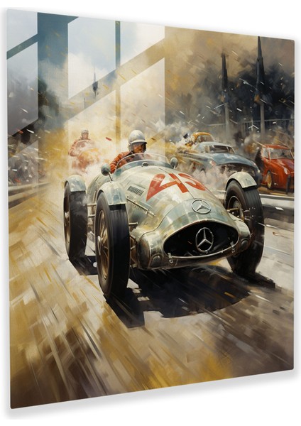 Spor Mercedes Cam Baskı - Adrenalin Dolu Duvar Tablosu - Mercedes, Heyecan, Adrenalin Dolu, Duvar Dekorasyonu, 30 x 30 cm