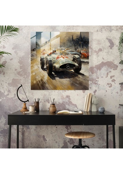 Spor Mercedes Cam Baskı - Adrenalin Dolu Duvar Tablosu - Mercedes, Heyecan, Adrenalin Dolu, Duvar Dekorasyonu, 30 x 30 cm