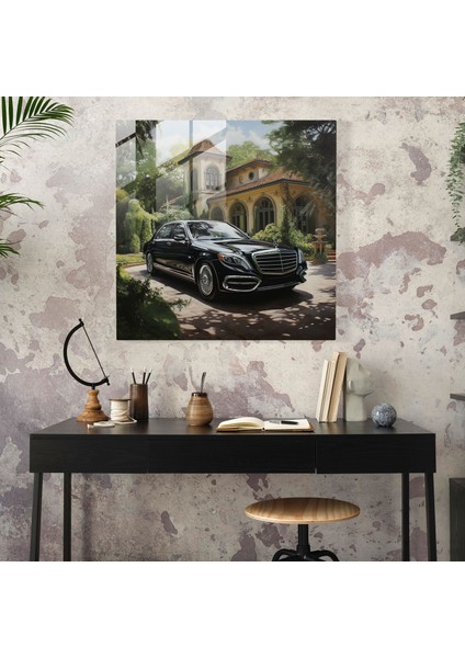 Mercedes Cam Baskı: Gerçekçi Lüks Malikane - Mercedes, Modern Sanat, Duvar Dekorasyonu, Lüks Malikane, 30 x 30 cm modelleri