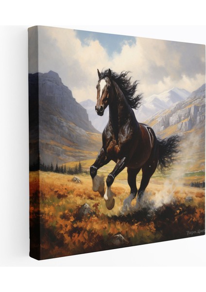 Anadolu Duvar Tablosu - Görkemli At - Anadolu, Ev Dekorasyonu, Anadolu, Duvar Süslemesi, 30 x 30 cm