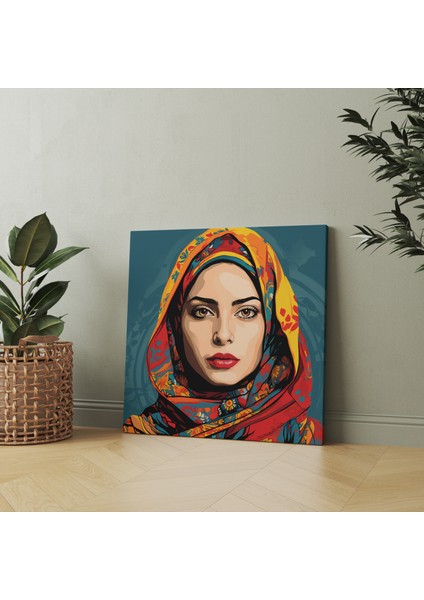 Dirençli Filistinli Kadın Kanvas Tablo, 30 x 30 cm