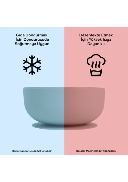 Vakumlu Silikon Bebek Mama Kasesi - Vakum Tabanlı Kase - Gri fırsatları