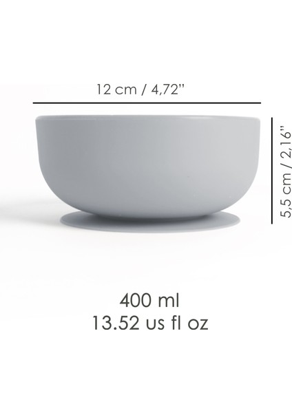 Vakumlu Silikon Bebek Mama Kasesi - Vakum Tabanlı Kase - Gri indirimleri