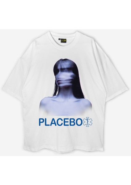 Placebo Baskılı Kadın Oversize Pamuklu Tshirt