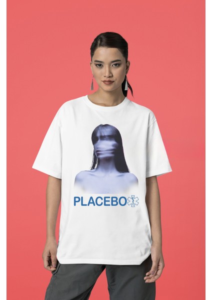 Placebo Baskılı Kadın Oversize Pamuklu Tshirt