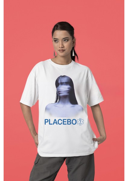 Placebo Baskılı Kadın Oversize Pamuklu Tshirt