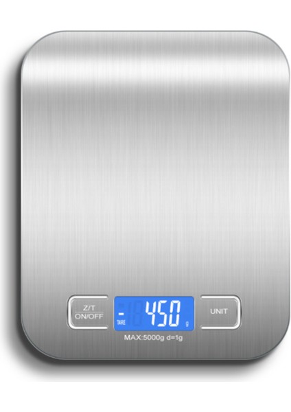 Açık Gri 5kg Mini LCD Dijital Gıda Mutfak Terazisi Ağırlık Çok Fonksiyonlu Tedbirler Aracı Pişirme Pişirme Hassas Mezuniyet Paslanmaz Çelik (Yurt Dışından)