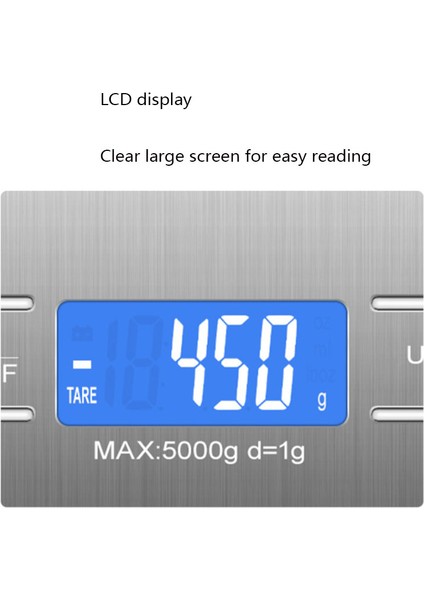 Açık Gri 5kg Mini LCD Dijital Gıda Mutfak Terazisi Ağırlık Çok Fonksiyonlu Tedbirler Aracı Pişirme Pişirme Hassas Mezuniyet Paslanmaz Çelik (Yurt Dışından) modelleri
