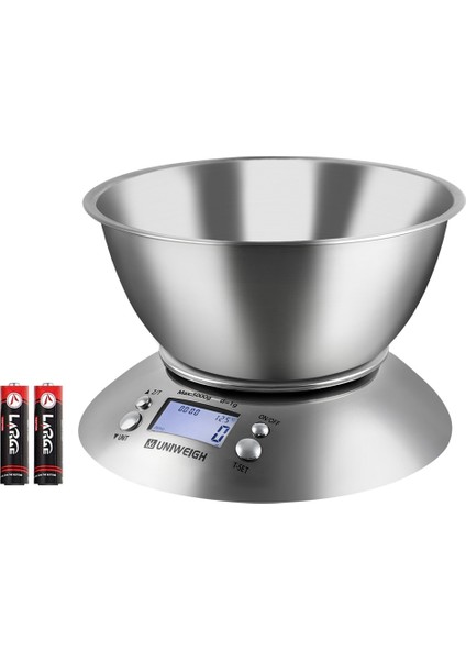 Gümüş 5kg Dijital Mutfak Terazisi Yemek Pişirme ve Fırınlama Için, Çıkarılabilir Hazneli Çok Işlevli Gıda Terazileri 2.15L Sıvı HACMI11LB/5KG (Yurt Dışından)