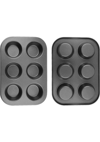 Siyah 6-Cup Yapışmaz Kek Kalıbı Pişirme Kek Tepsisi Tava Mutfak Diy Bakeware Aracı (Yurt Dışından) fiyatları
