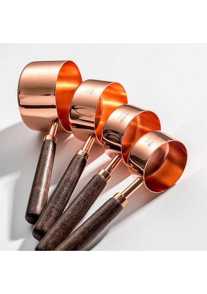 4 Adet Büyük Ölçü Kaşığı Seti Ceviz Ağacı Saplı Paslanmaz Çelik Pişirme Dereceli Aletler Bardaklar Kahve Mutfak Aksesuarları Barmenlik Ölçeği (Yurt Dışından) indirimleri