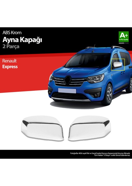 Renault Express Abs Krom Ayna Kapağı 2 Prç 2021 Üzeri A+ Kalite