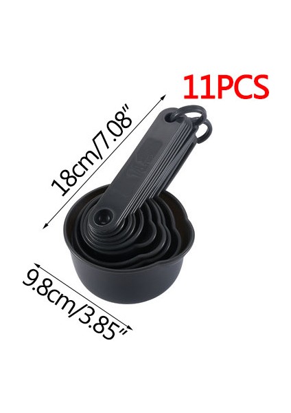 Cup-Gray-11 Adet 5/6/10/11 Adet/set Plastik Renkli Ölçüm Kabı Çift Ölçekli Ölçüm Kaşık Seti Mutfak Aksesuarları Pişirme Araçları Ev Gereçleri (Yurt Dışından)