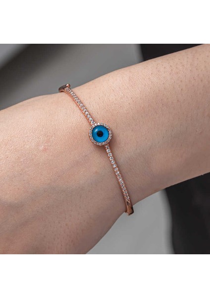 Findit Rose Nazarlı Göz Kadın Gümüş Bileklik