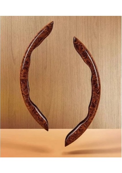 Sarı Renk Ahşap Tasarımlı Direksiyon Simidi Koruma Kılıfı 2 Li modelleri