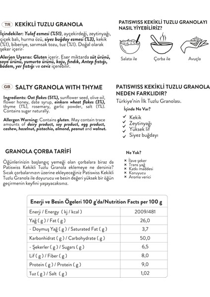 Kekikli Tuzlu Granola Doypack 300g