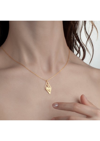 Geometrik Kaktüs Kadın Gümüş Kolye, 925 Ayar Gümüş Kolye, Gümüş, Rose Gold, Altın Kaplama Kolye fırsatları